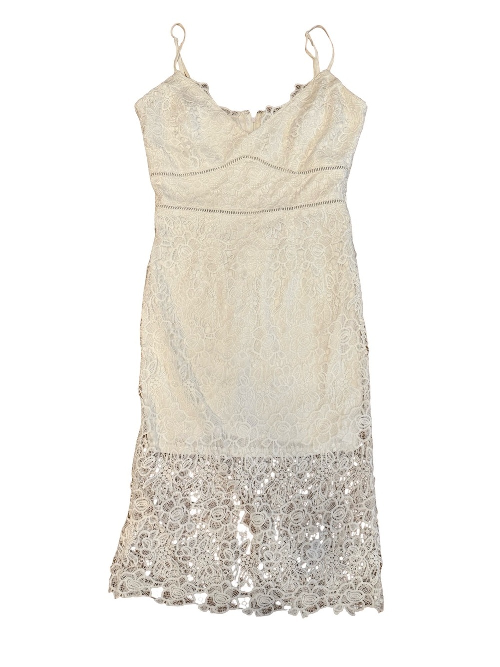 Blue Rain Cream Lace Maxi Dress